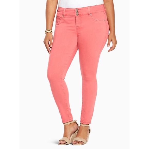 salmon pink jeans